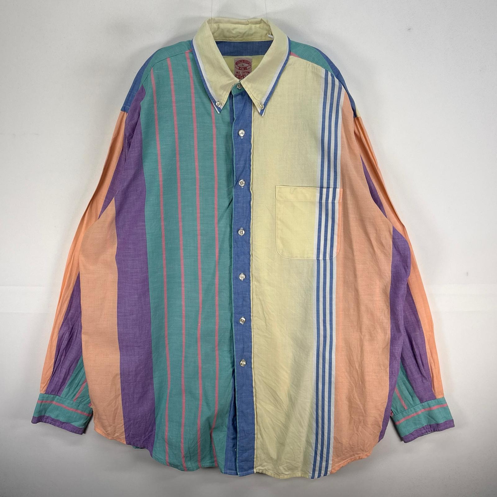古着 ブルックスブラザーズ Brooks Brothers 長袖シャツ クレイジーカラー ボタンダウン L マルチカラー ストライプ メンズ 【中古】 9,900円