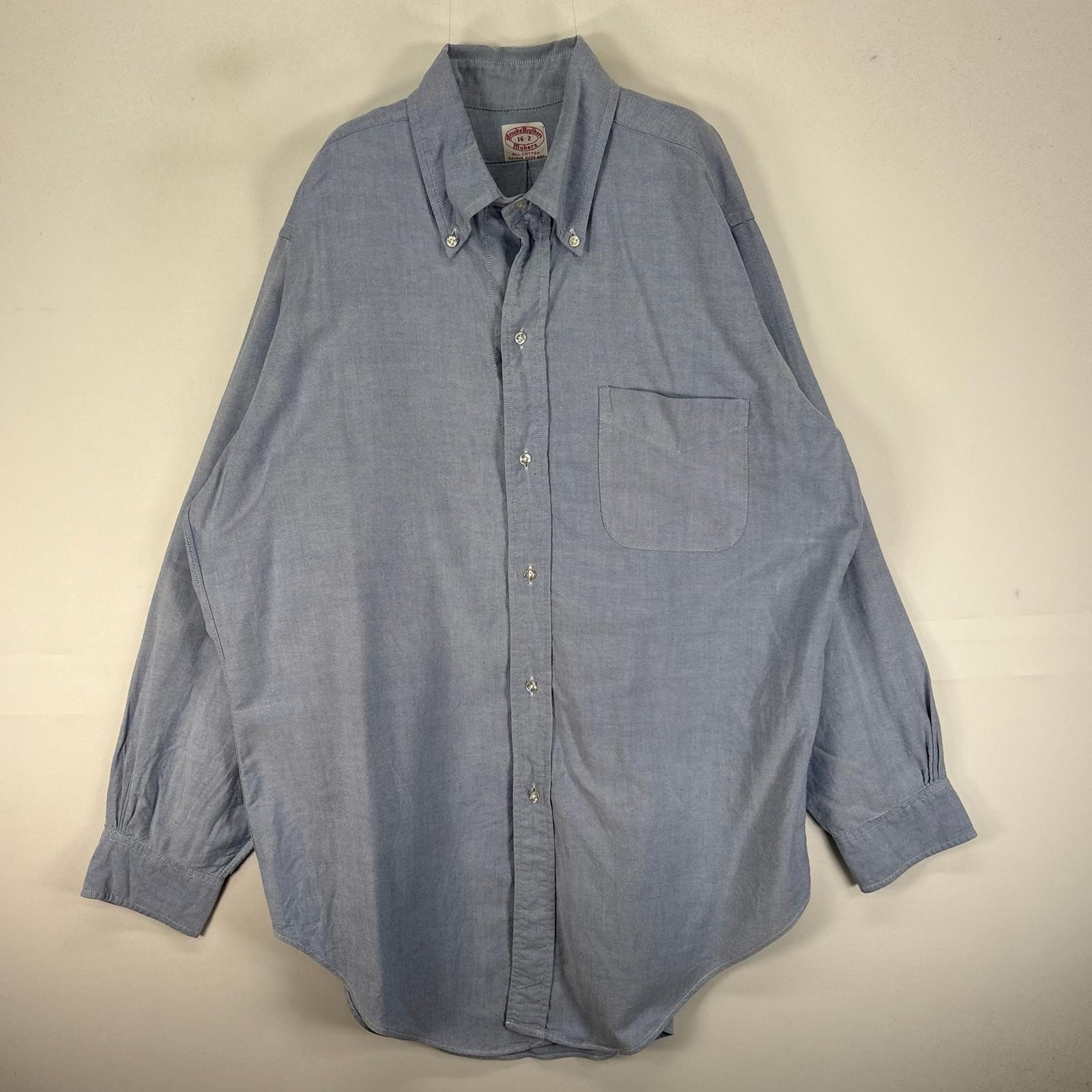 古着 60's～70's/60年代～70年代 ヴィンテージ ブルックスブラザーズ Brooks Brothers 長袖シャツ 6ボタン L ブルー系 無地 メンズ 【中古】｜古着屋NIKKU