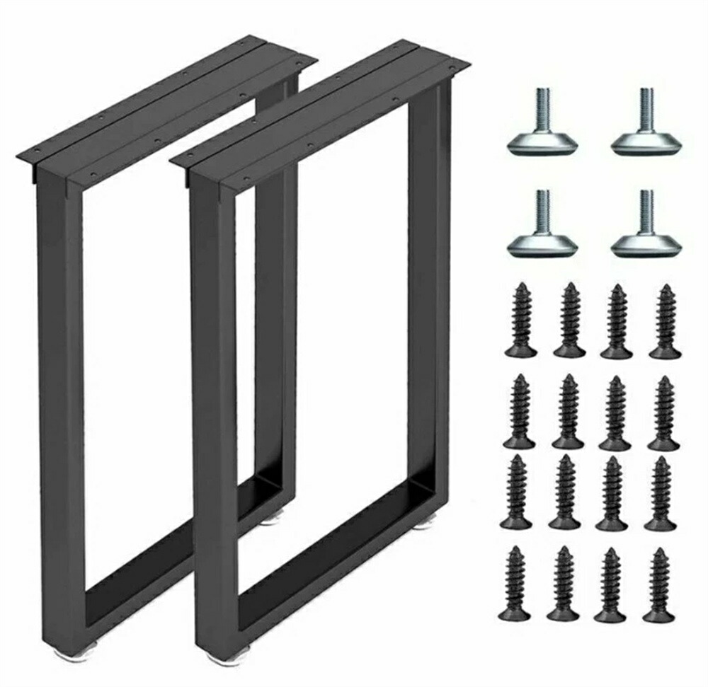 テーブル 脚 パーツ DIY テーブル脚 2本セット高さ40cm～100cm アイアン脚 黒 ブラック 鉄脚 スチール脚 取り替え脚自作 リメイク かんたん ダイニングテーブル デスク ワークデスク テーブル用 アジャスター付き