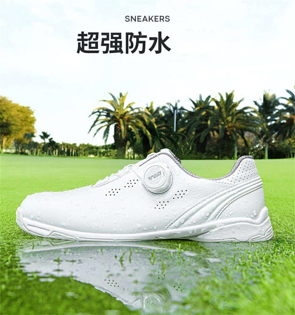 【SS継続期間50％OFF】PGM正標準尺度品 ゴルフシューズ レディース 春夏秋 スパイク受け答え ボア 文字盤式 BOA 22.5-25コマーシャル ゴルフスニーカー サクラ色 読み合わせる なめし革シューズ 上滑り打ち切り 雨合羽 白いこと アウトドア 片方横すべり押しとどめる