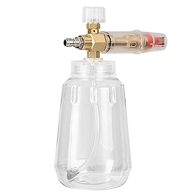 質問用紙加農砲 1.0L 洗車用質問用紙火器 1/4クイックコネクター付き添い人 剪断応力洗いもの火器用 高圧洗いもの機用 フォームランス 高泡立つ 文字盤付き添い人 泡量調節する能力のある スノーフォーム (澄み切った)