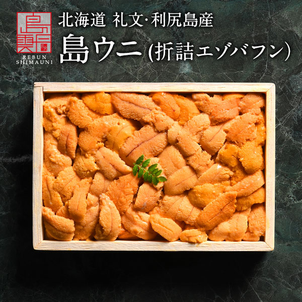 うに 北海道 礼文・利尻島産 折詰 エゾバフンウニ 90g／150g【送料無料】<br>すべて手作業で一粒一粒丁寧に盛り付け <br><br>雲丹 生うに 折詰 ギフト グルメ 食品 食べもの 北海道 海鮮 海鮮丼 高級 寿司 贈答 贈り物 お取り寄せグルメ バフンウニ  折ウニ