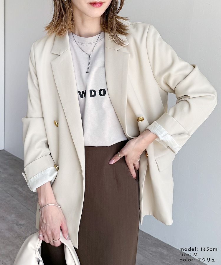 ツイル/ツイードテーラードジャケット(zn31370) レディース アウター