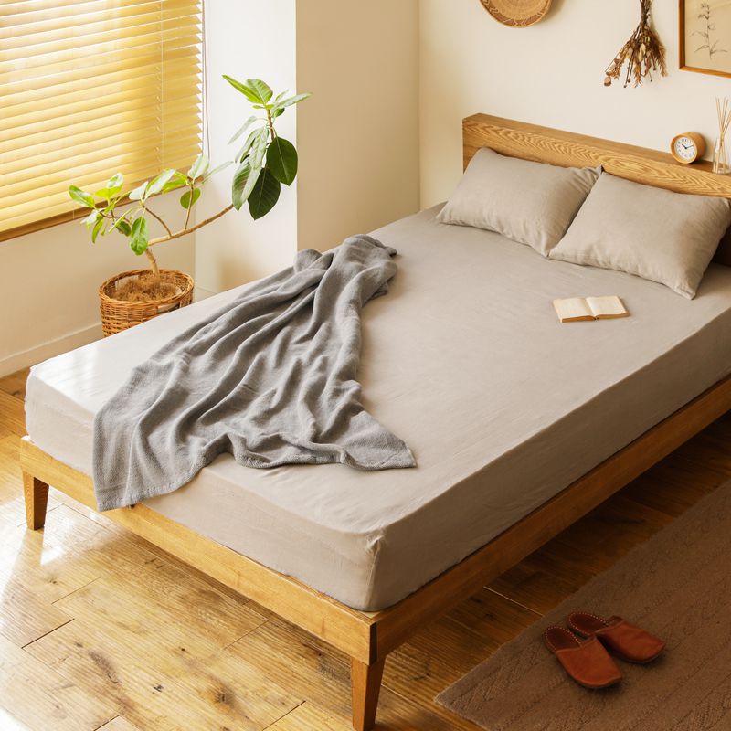 寝台敷き布 ボックス席敷き布 Fine linen one-wash 広広としたキングサイズ リネン 麻100% 北欧 自然的 無地 今めかしい あした着相応う
