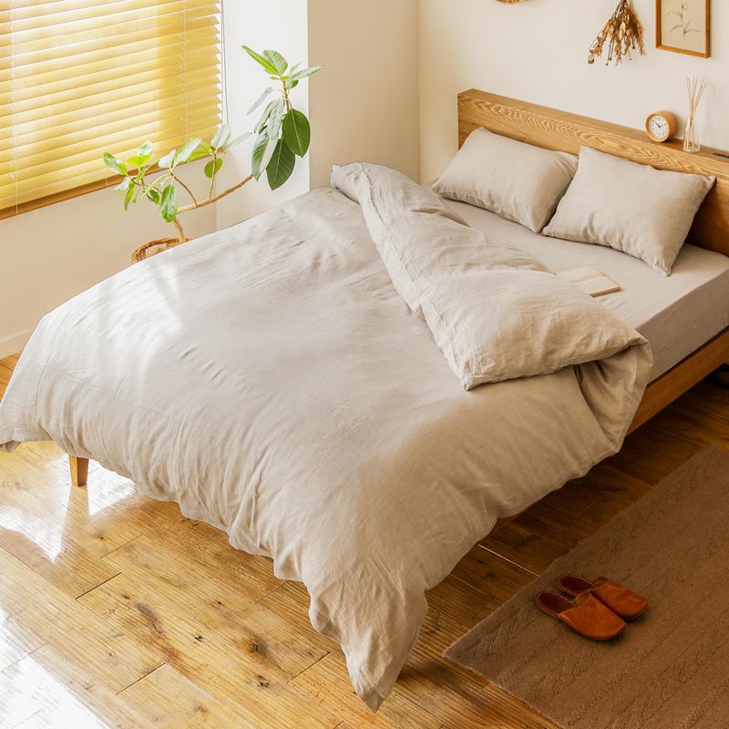 布団覆いかぶせる 掛け布団覆いかぶせる リネン 麻 無地 分かりやすい 北欧 自然的 Fine linen one-wash ダブル 今めかしい あした着相応う