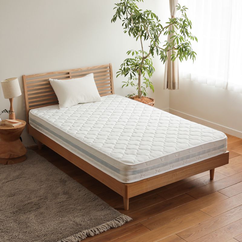 3Dメッシュ　ポケットコイルマットレス　ブラック　セミダブル　高級感・重厚感 セミダブル］トリプルエッジサポート ポケットコイルマットレス 厚み