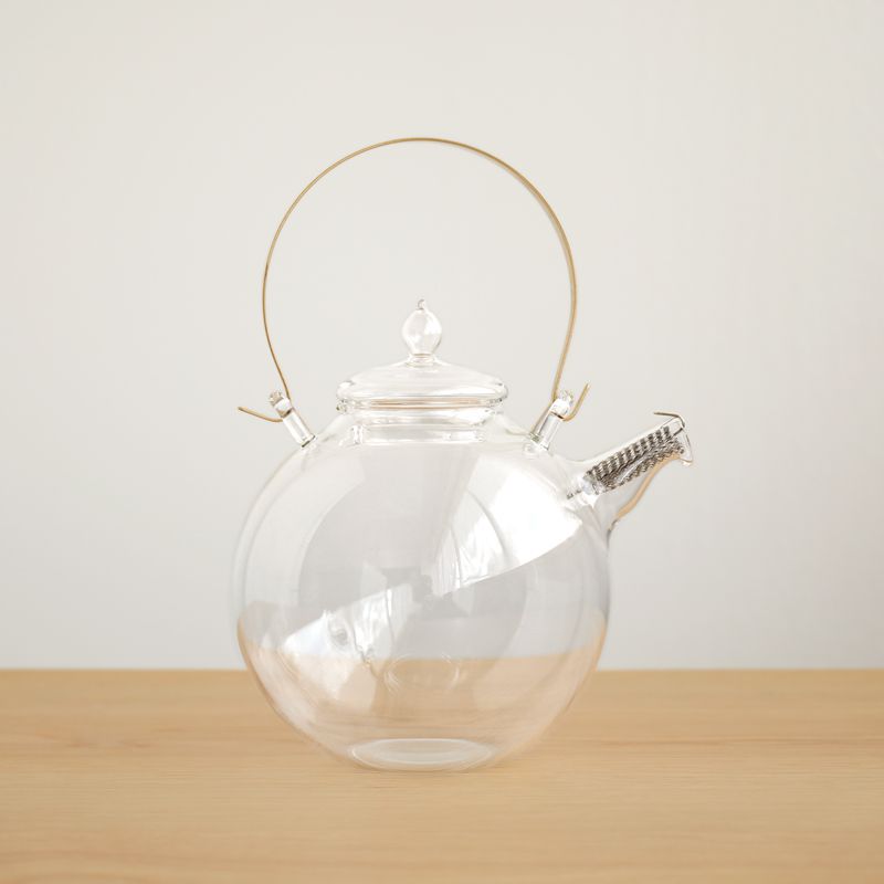 まんまるポット 0.5L 500ml 3杯用 ティーポット ピッチャー ガラス工房 クラフト・ユー 耐熱ガラス 真鍮 食器 楽ギフ_包装 あす着対応