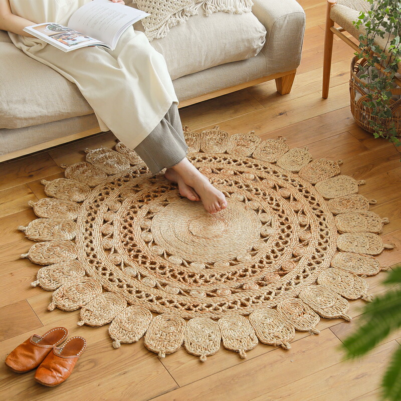 楽天市場】【ポイント2倍！26日1:59まで】ラグ 円形 『ジュート ラグ