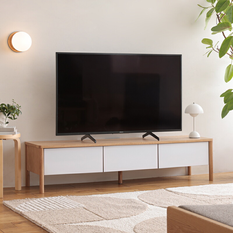 TVボード CALN カルン 幅200cm テレビ台 テレビボード 北欧 モダン 木製 オーク 55型対応 65型対応 70型対応 75型対応|ReCENOインテリア