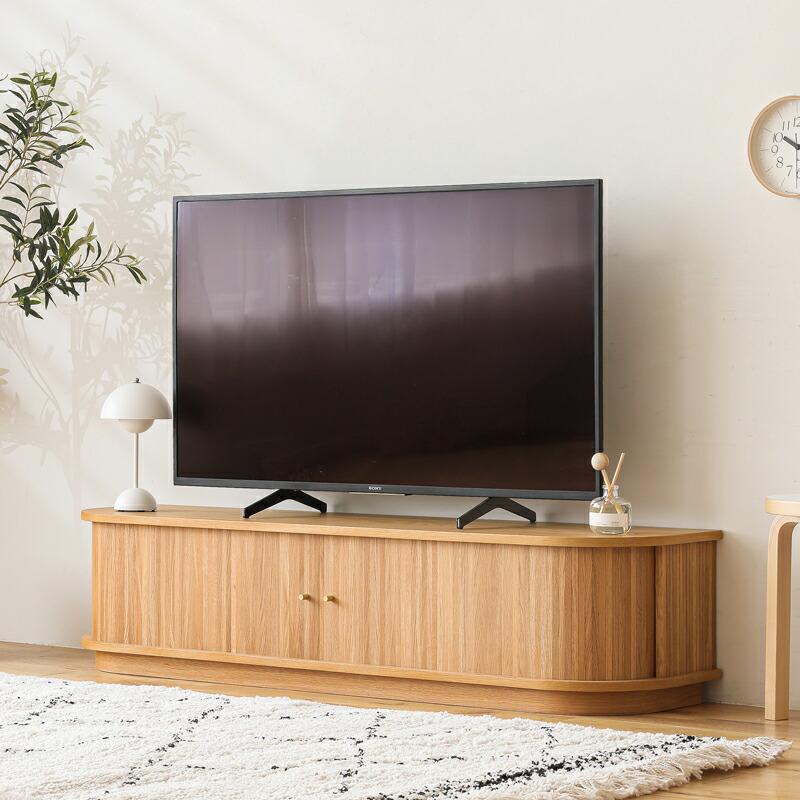 TVゲーム盤 Tambour タンブール 幅150糎 テレビ受像機台 テレビ受像機ゲーム盤 北欧 ヴィンテージ 木製 オーク材 32型相応う 40型相応う 43型相応う 50型相応う