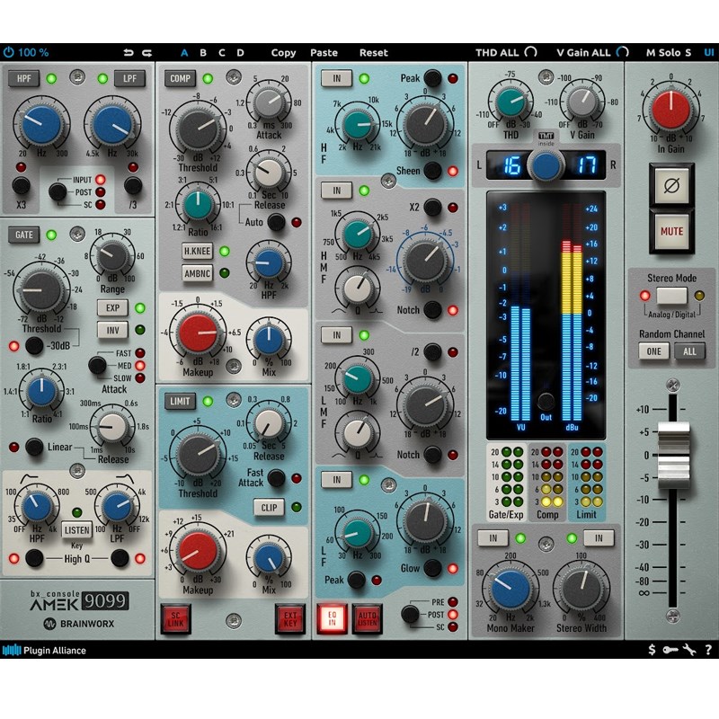 Plugin Alliance Brainworx bx_console AMEK 9099 (プラグインアライアンス)(オンライン納品)(2時間以内に納品) プラグインソフト