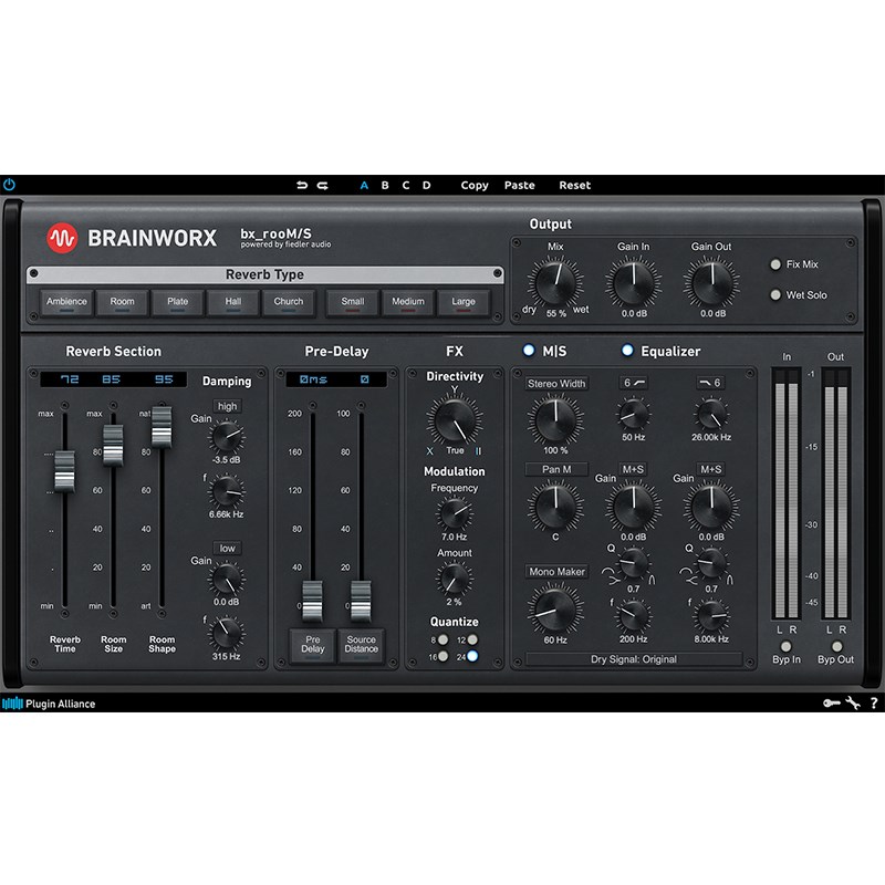 Plugin Alliance Brainworx bx_rooMS(オンライン納品)(2時間以内に納品) プラグインソフト