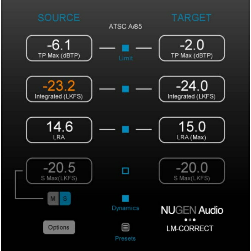 Nugen Audio LM-Correct 2 with DynApt extension(オンライン納品)(2時間以内に納品) プラグインソフト