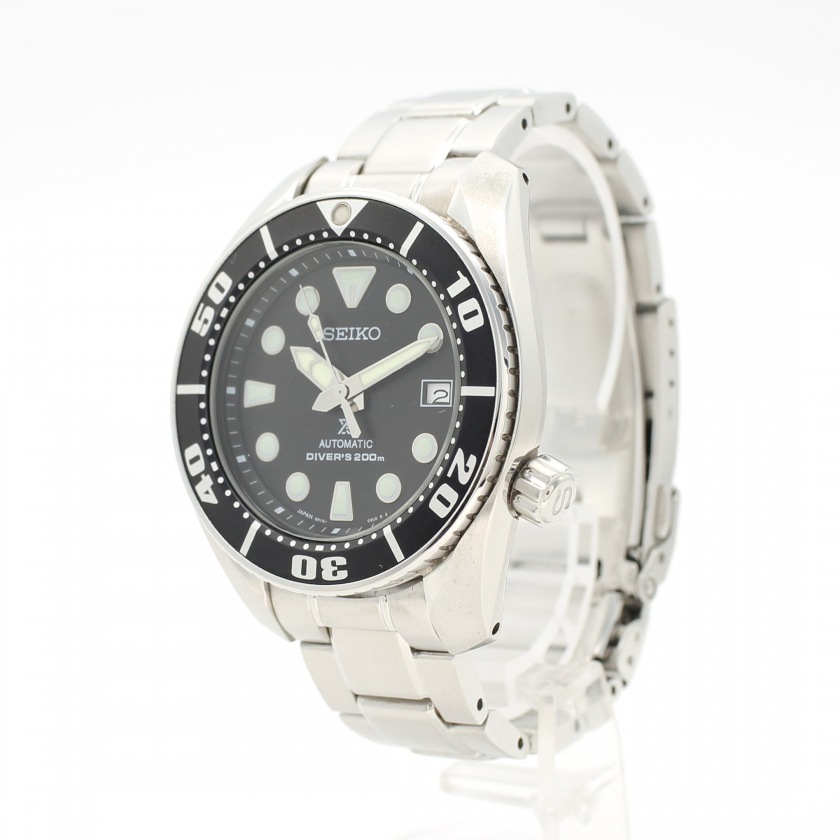 セイコー SEIKO プロスペック ブラック文字盤 シルバー ダイバースキューバ メンズ SS 腕時計 自動巻き 6R15-00G0 メンズ腕時計 |  