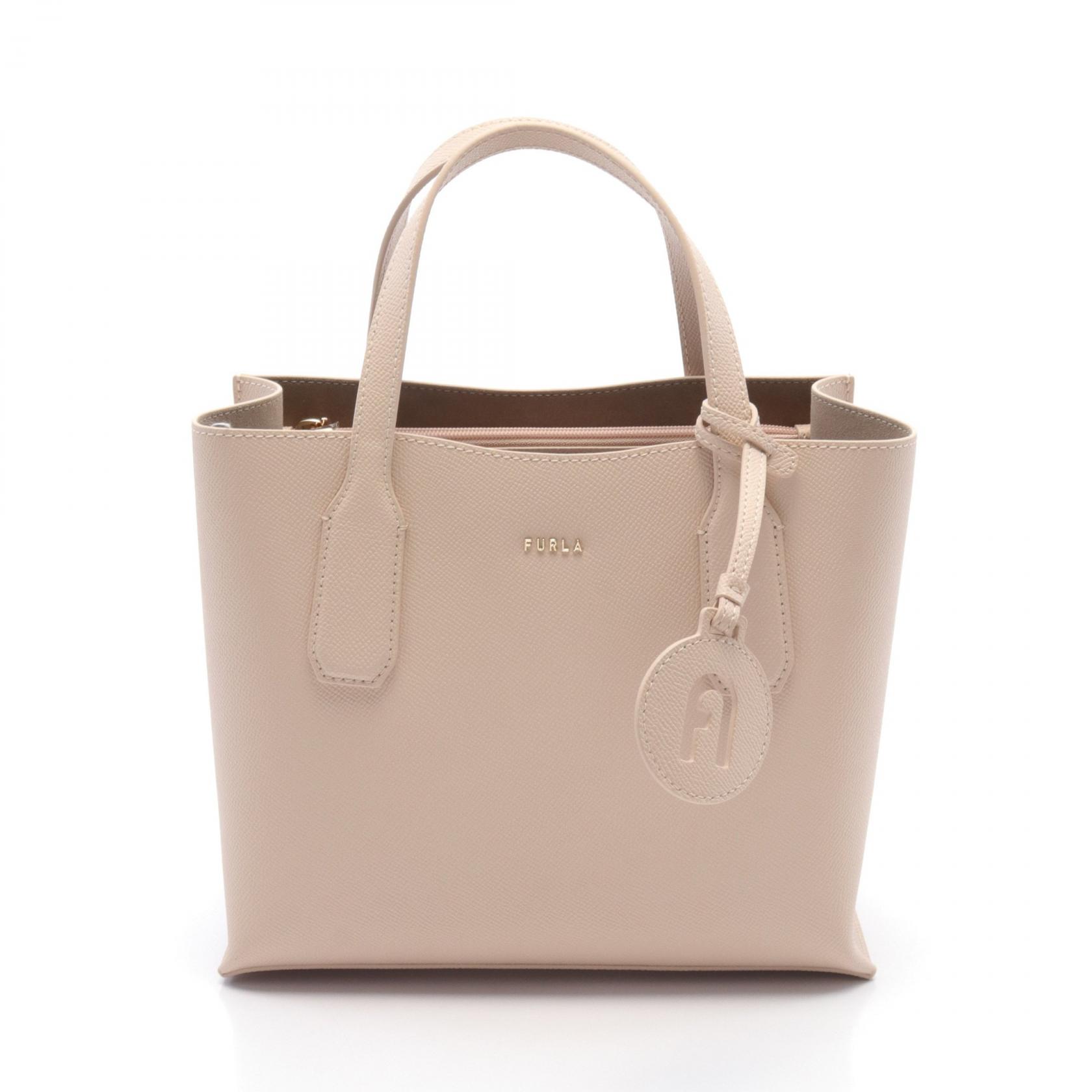 フルラ　FURLA トートバック　　新品未使用　LUCEピンクベージュ FURLA フルラ レザー トートバッグ ピンクベージュ - メルカリ