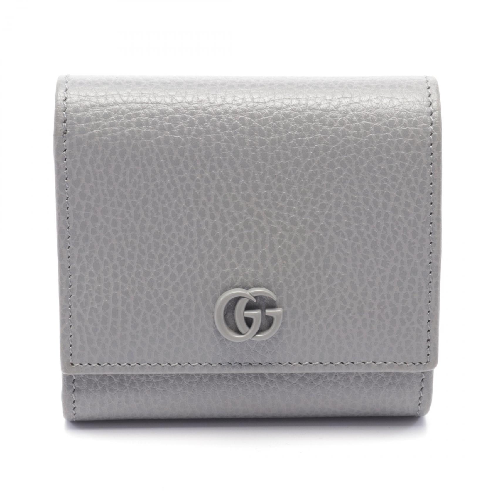 GUCCI ２つ折り 財布 GG マーモント コンパクトウォレット シルバー GUCCI - グッチ GUCCI 財布 二つ折り GG マーモント ウォレット