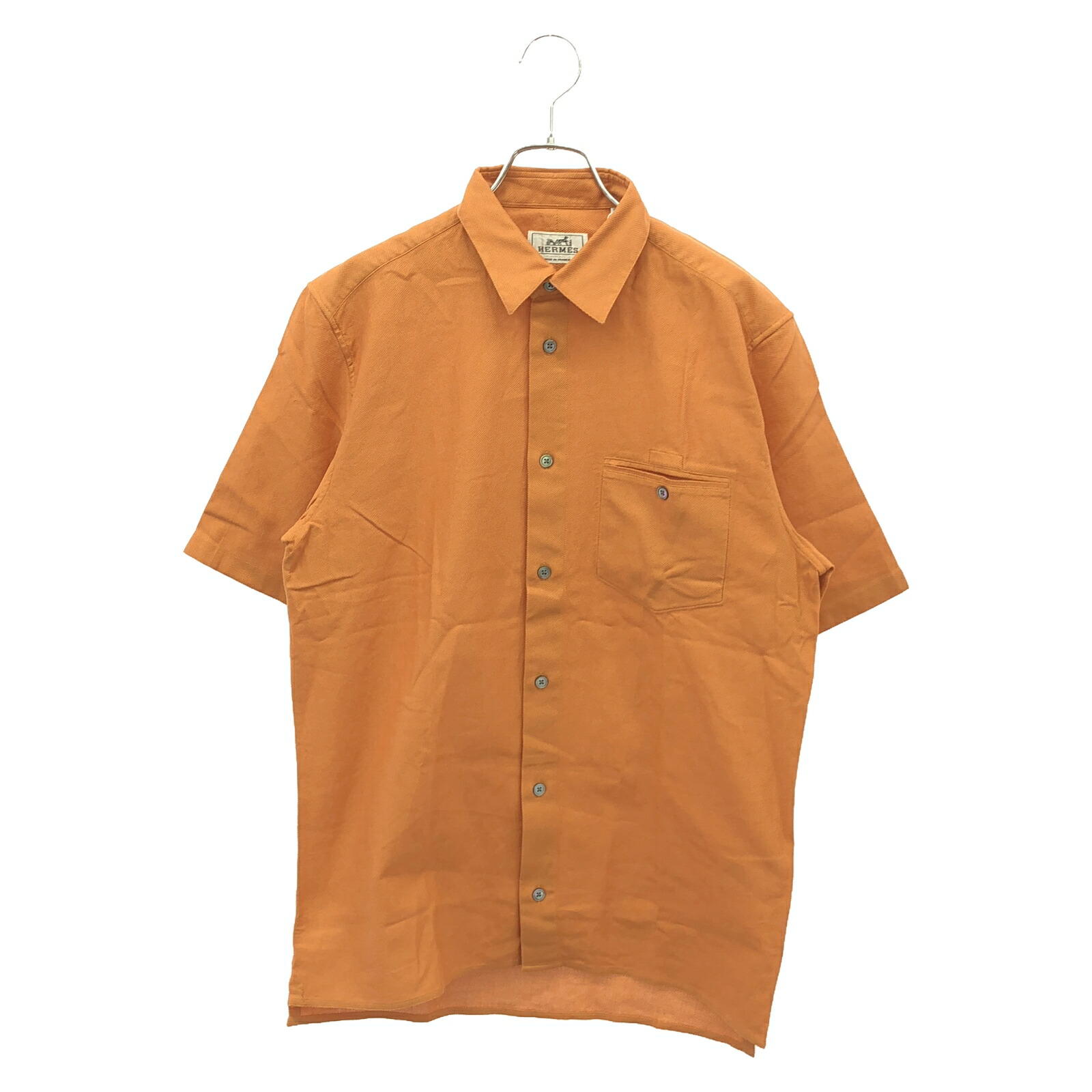 美品　HERMESエルメスH総柄　メンズシャツ半袖 美品 HERMESエルメスH総柄 メンズシャツ半袖