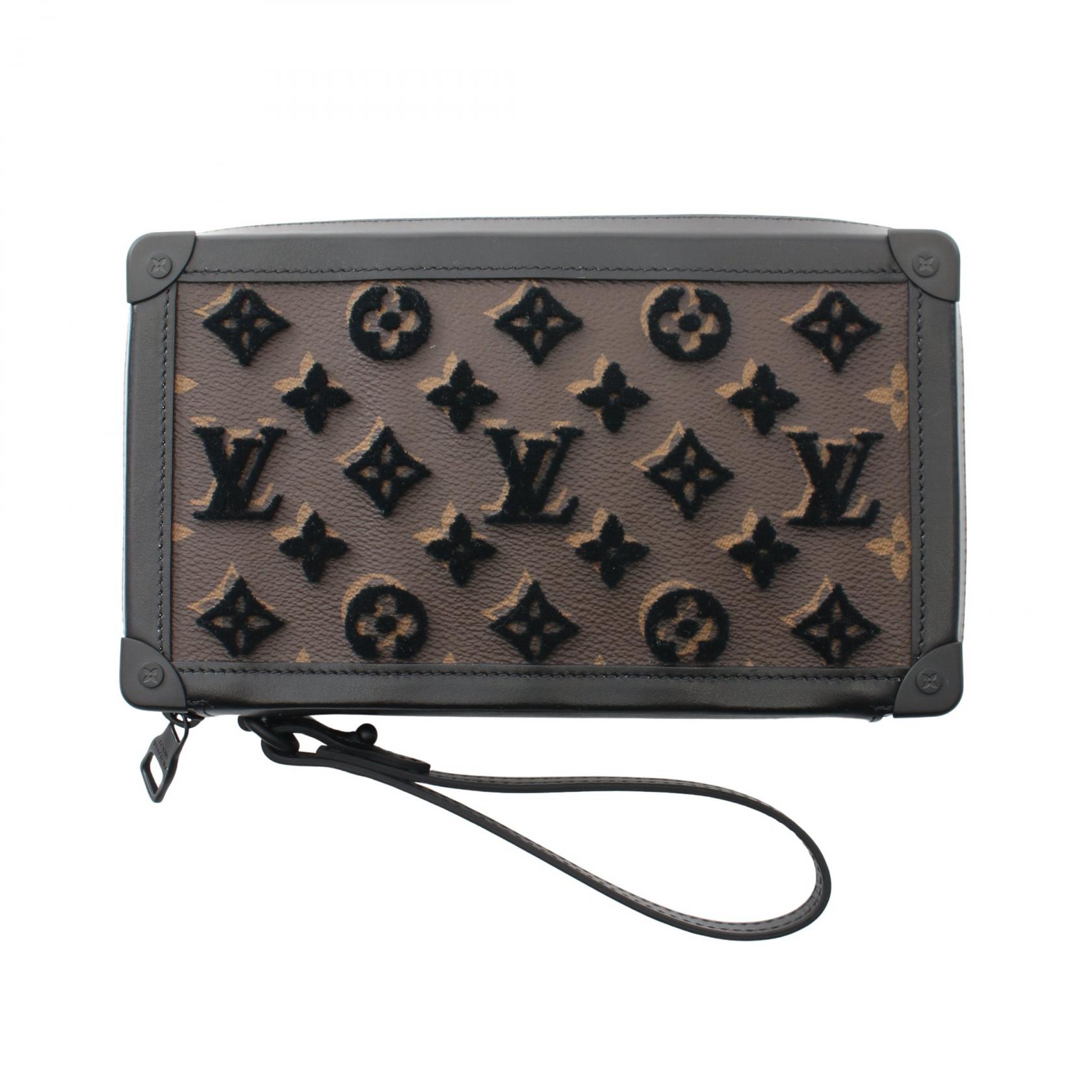 Louis Vuitton  ブラック レザー バッグ Louis Vuitton 黒 レザー バッグ ネームタグ付き