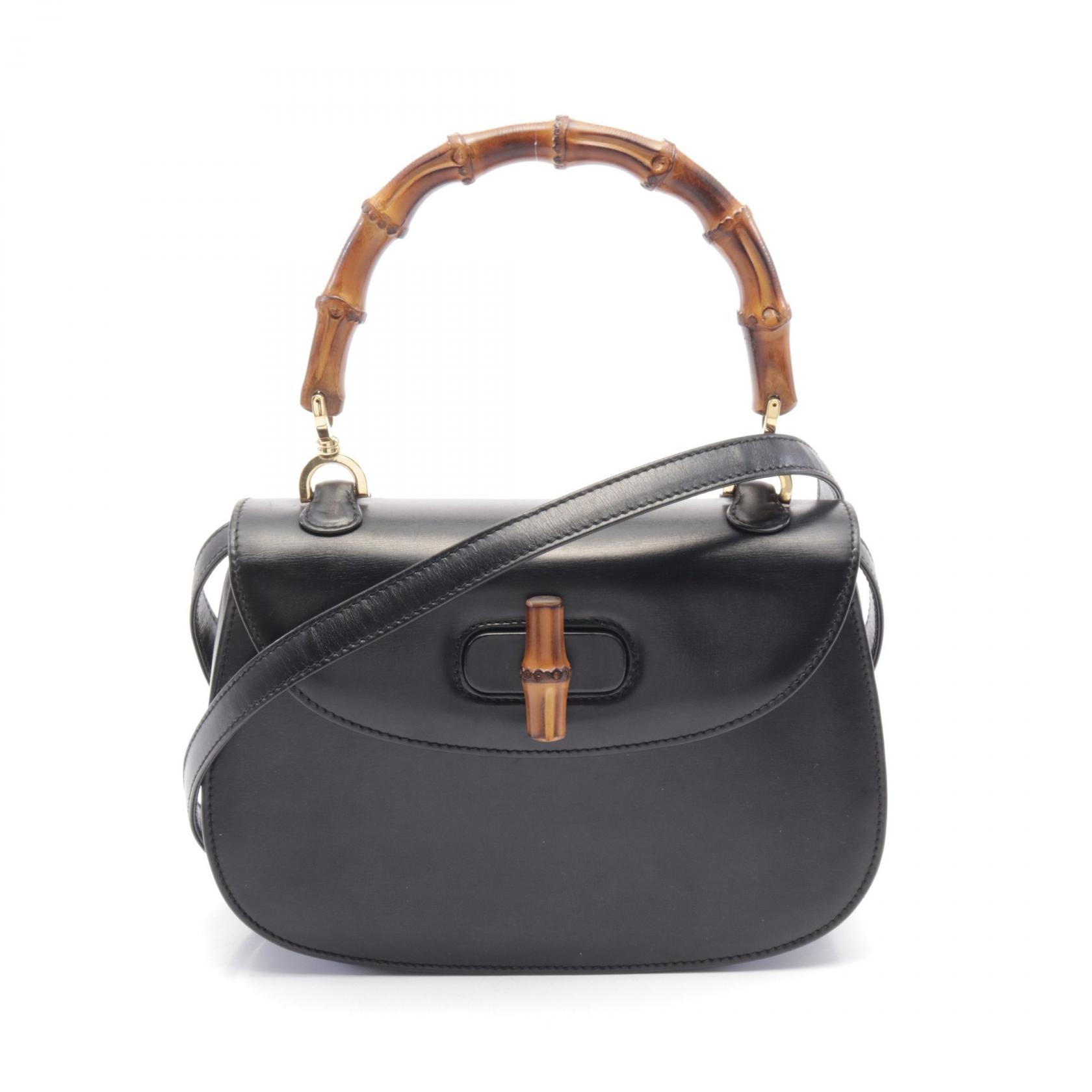 E*A様 GUCCI ブラックレザーバッグ バンブーハンドル 楽天市場】【バッグ】GUCCI グッチ バンブー レザー
