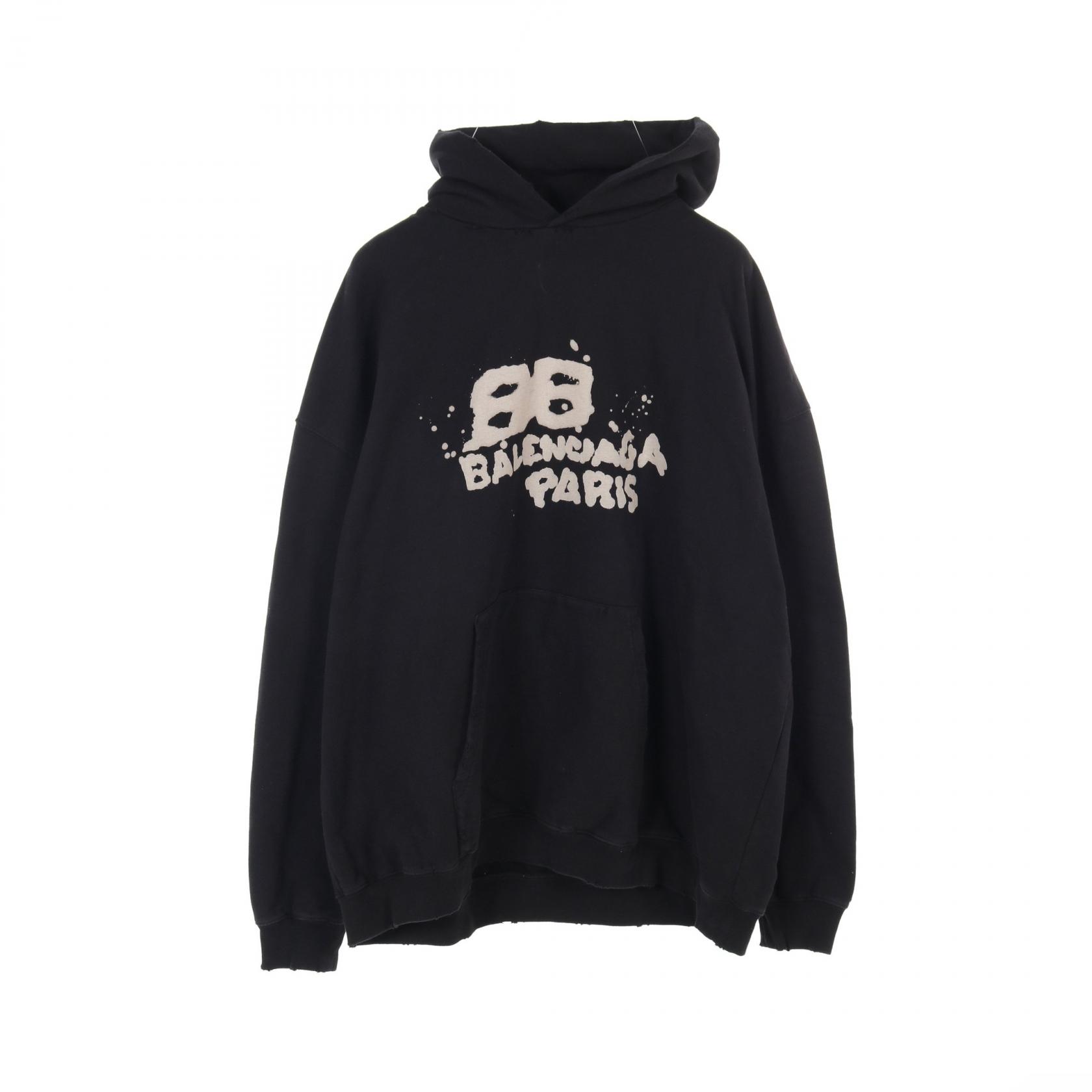 【BALENCIAGA】デストロイドロゴコットンジャージーパーカー 楽天市場】BALENCIAGA バレンシアガ パーカー デストロイ加工
