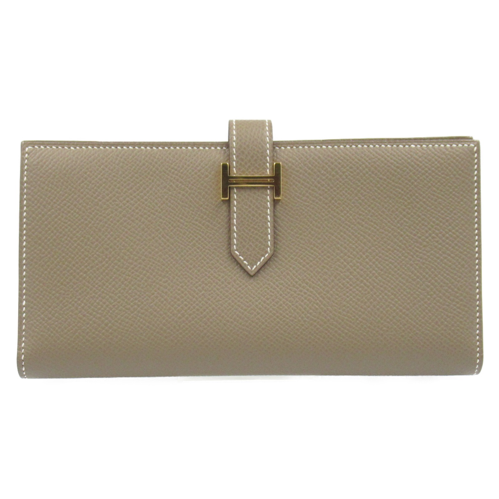 ★エルメス★ 長財布 二つ折り財布ベアンスフレ ヴォーエプソン ブラウン系 エルメス(HERMES) ベアンスフレ 二つ折り長財布 R刻印 ヴォー