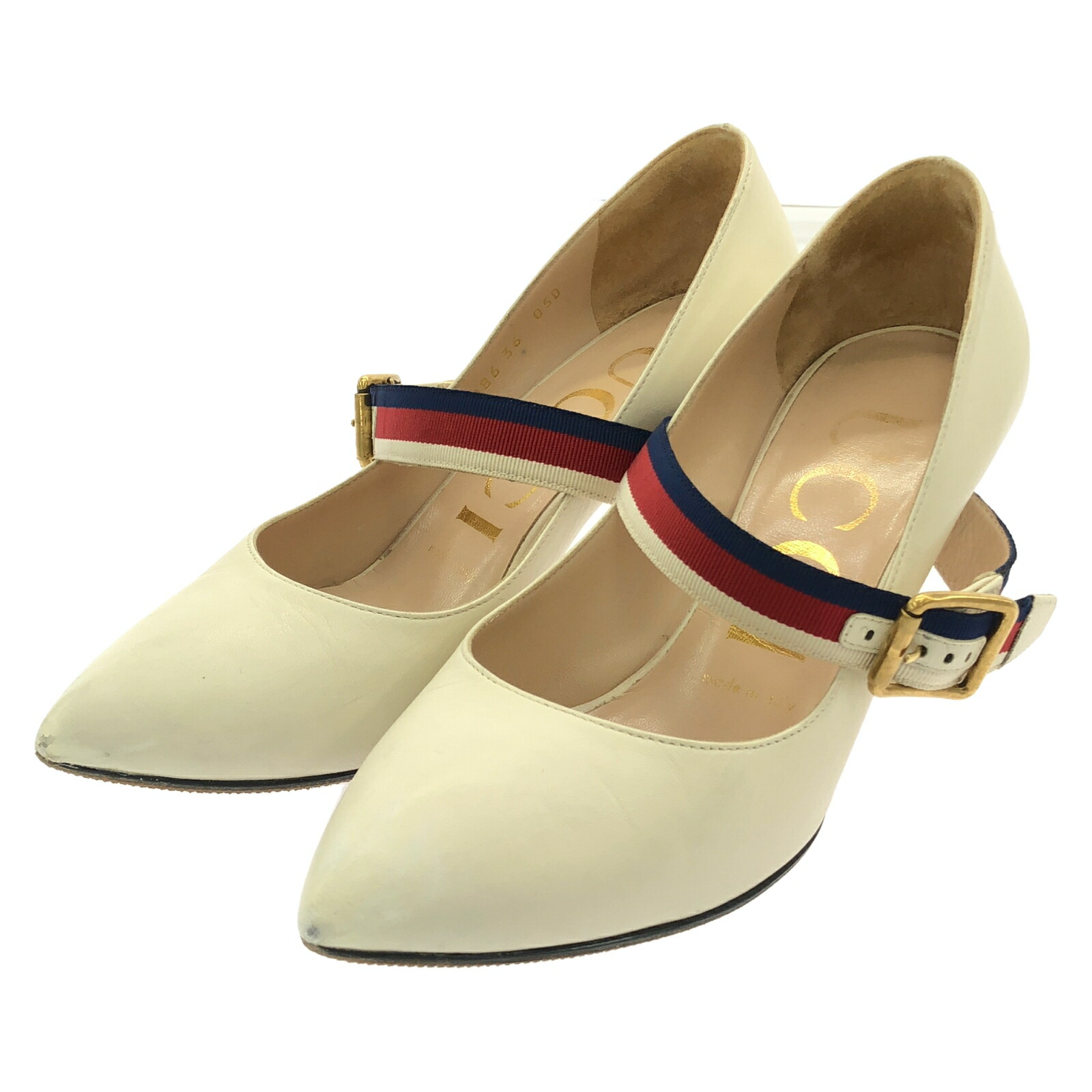 楽天市場】グッチ GUCCI GGマーモントチェンキヒール パンプス