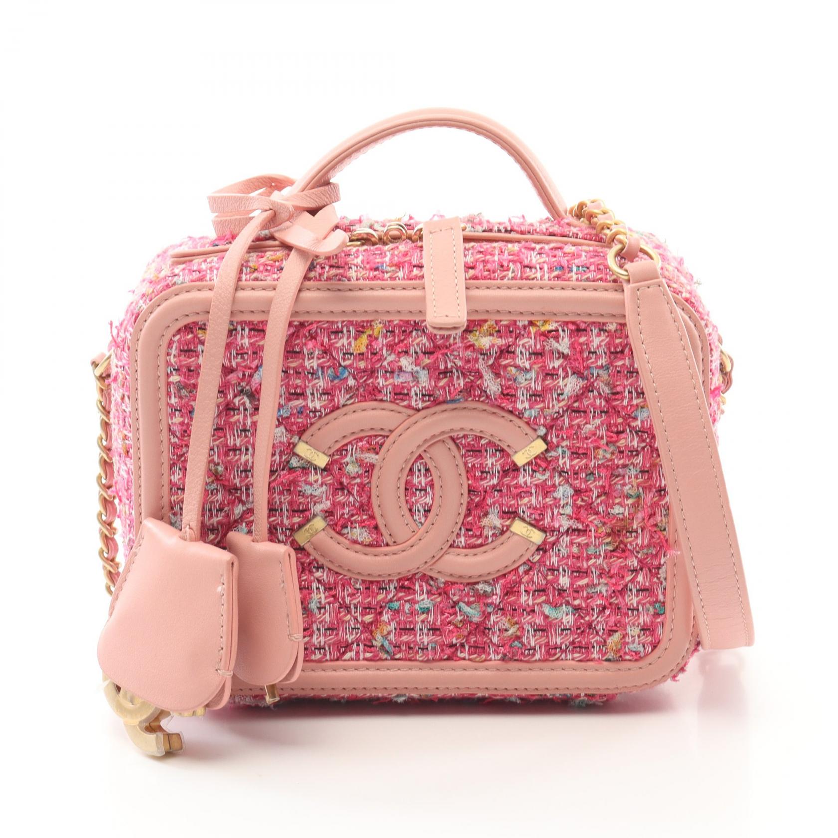 23K CHANEL CCマーク バニティケース マルチカラーツイード 23K CHANEL CCマーク バニティケース マルチカラーツイード