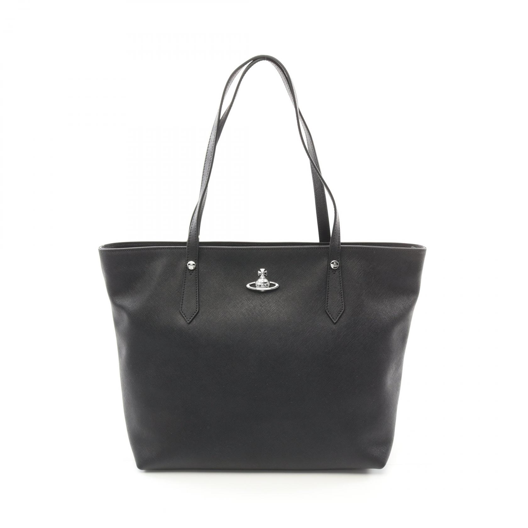 美品 Vivienne Westwood キャンバス レザー トートバッグ 黒 アジア限定】CANVAS トートバッグM(ブラック)（レディース