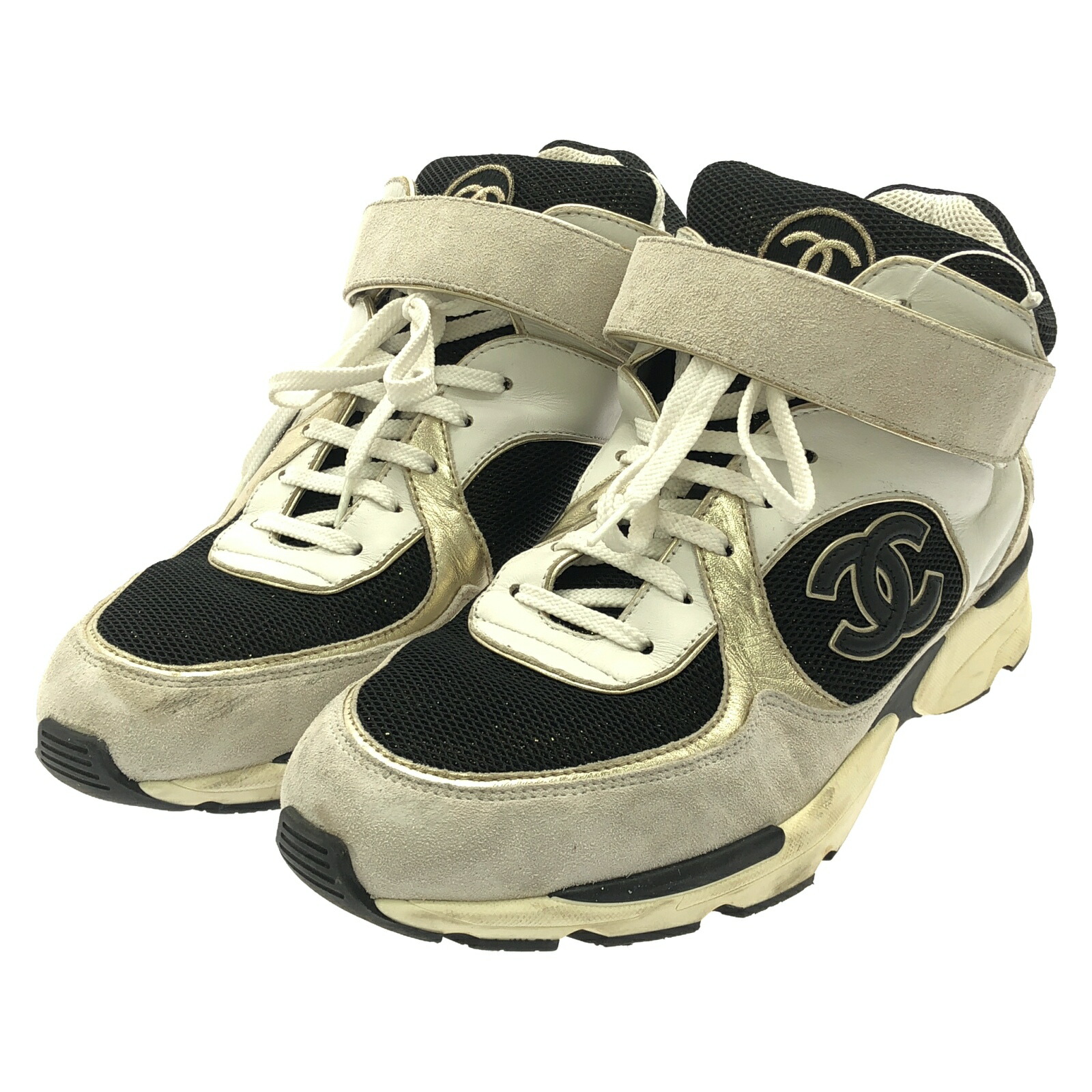 楽天市場】CHANEL スニーカー G35934 レザー ホワイト×ピンク＃36 未