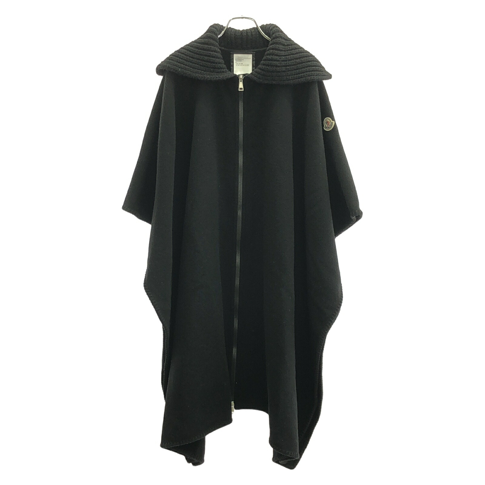 【未使用タグ付き】MONCLER MANTELLA ウールケープ ポンチョ ロゴ MONCLER】ケープ ロゴパッチ ウール カシミア ポンチョ ニット