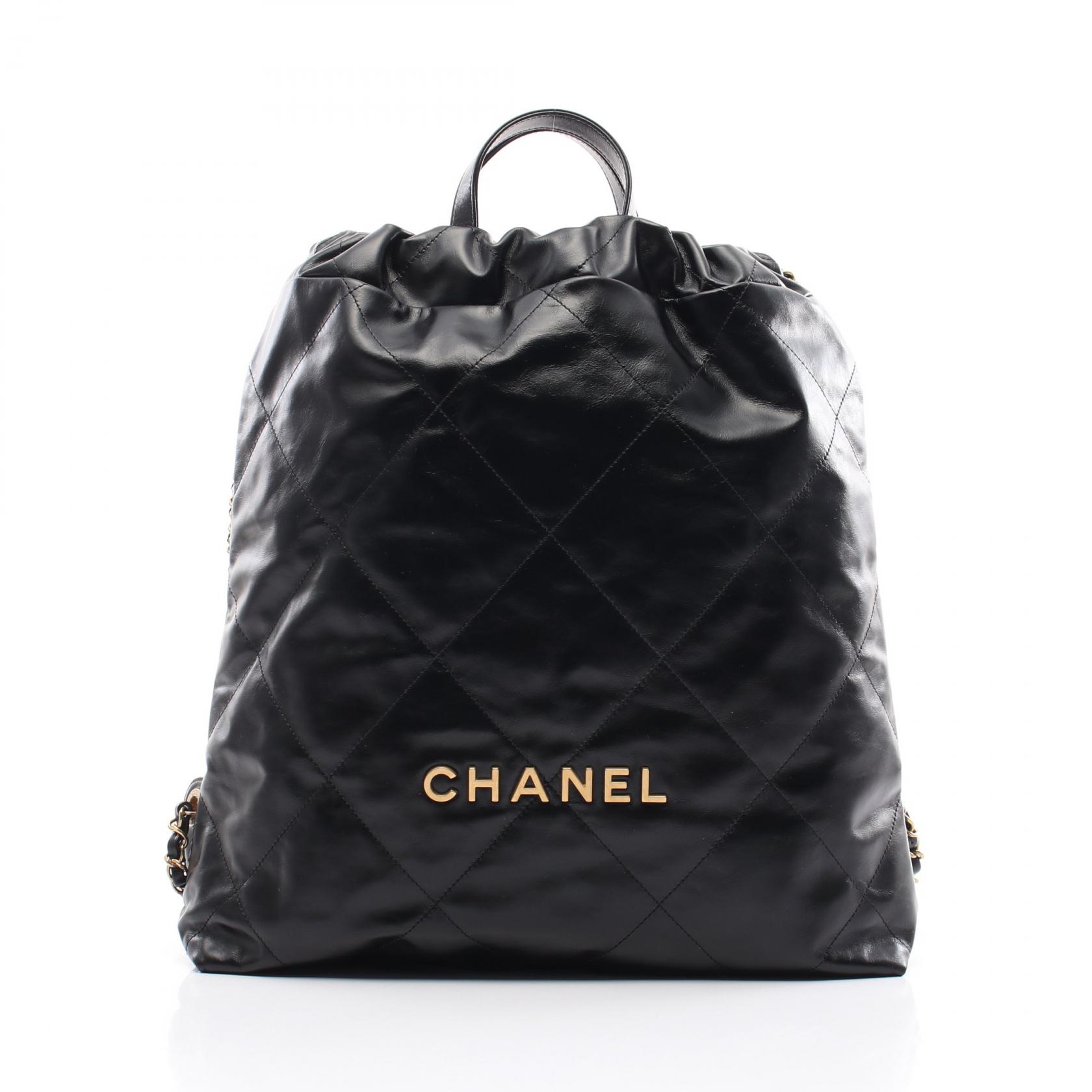 CHANEL　バックパック　画像追加しました バックパック、メッシュ & シャイニー ラムスキン、ブラック