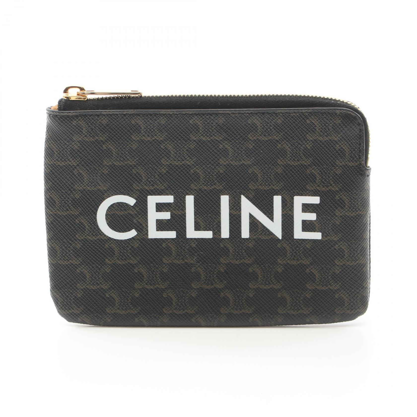 ✨美品✨セリーヌ コインケース 小物入れ マカダム ロゴ型押し PVC CELINE セリーヌ マカダム ブラゾン型押し PVC レザー コイン