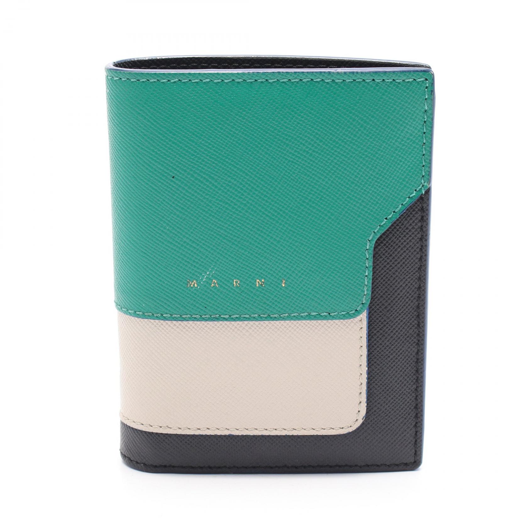 マルニ MARNI バイフォールドウォレット 二つ折り財布 財布 レザー レディース グリーン系 / アイボリー系 / ブラック系 PFMOQ14U13 【中古】 楽天市場】≪5％OFFクーポン対象＆まとめ買い10%OFF≫マルニ MARNI