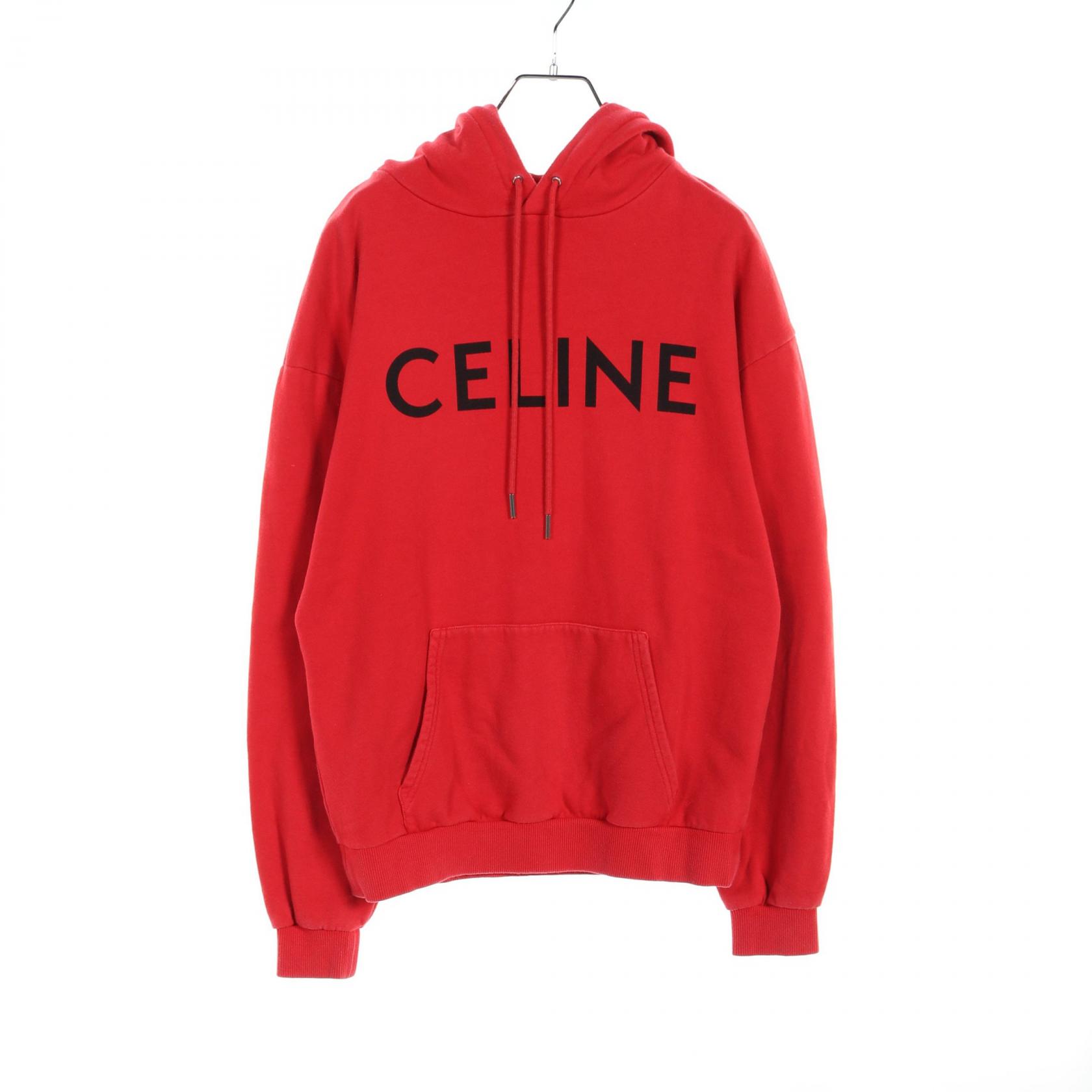 セリーヌ CELINE コットンフリース フーディ パーカー 衣料品 トップス コットン メンズ レッド系 2Y321670Q 【中古】 2101218695878_1.jpg