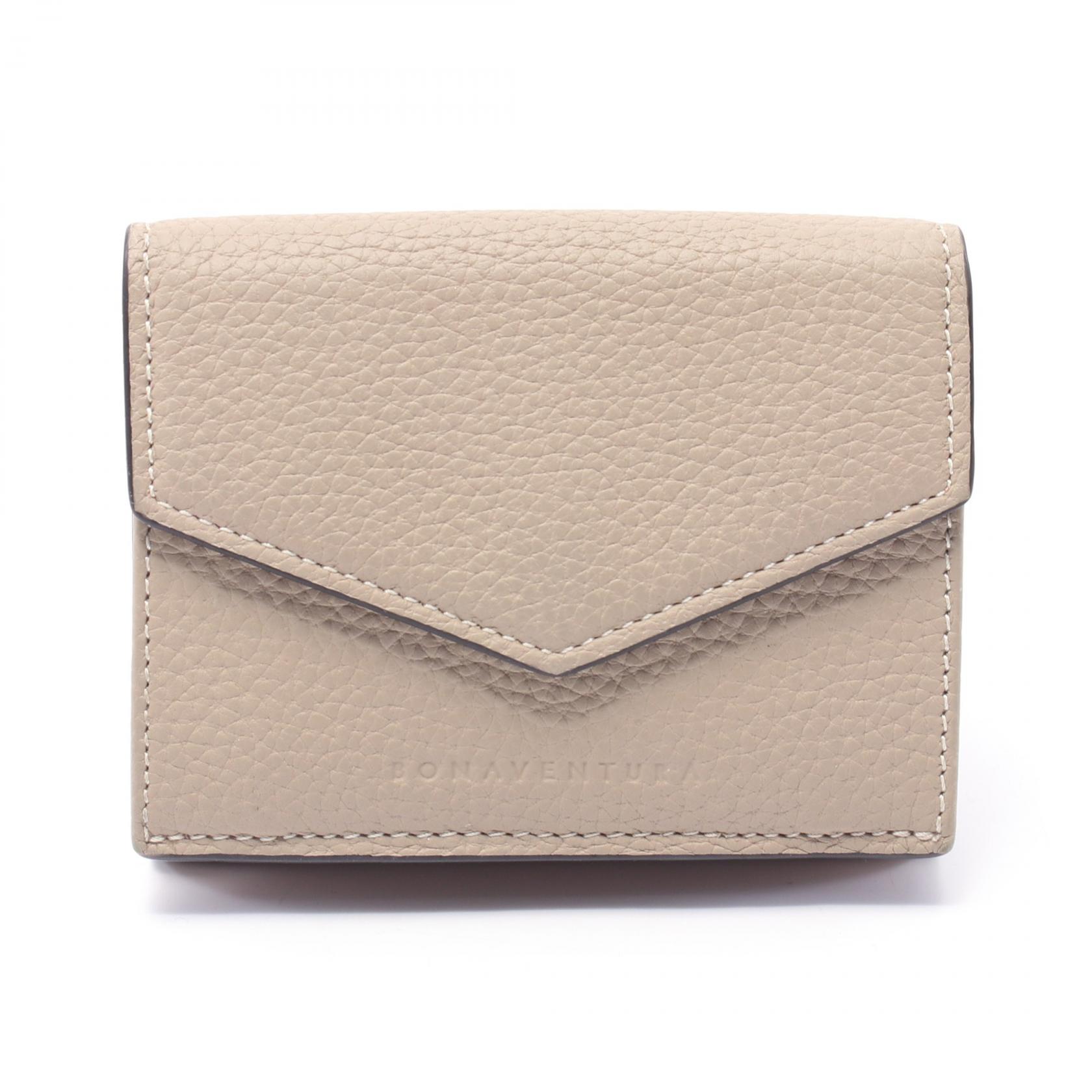 ボナベンチュラ BONAVENTURA スモール ウォレット ボッタラートレザー 三つ折り財布 財布 レザー レディース ベージュ系 BWAT7 【中古】 2120900000400_1.jpg