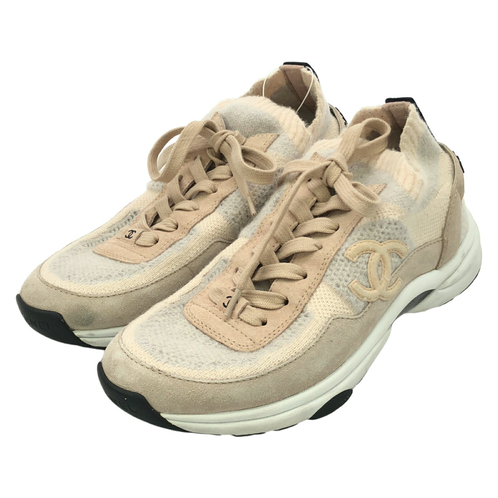 楽天市場】CHANEL スニーカー G35934 レザー ホワイト×ピンク