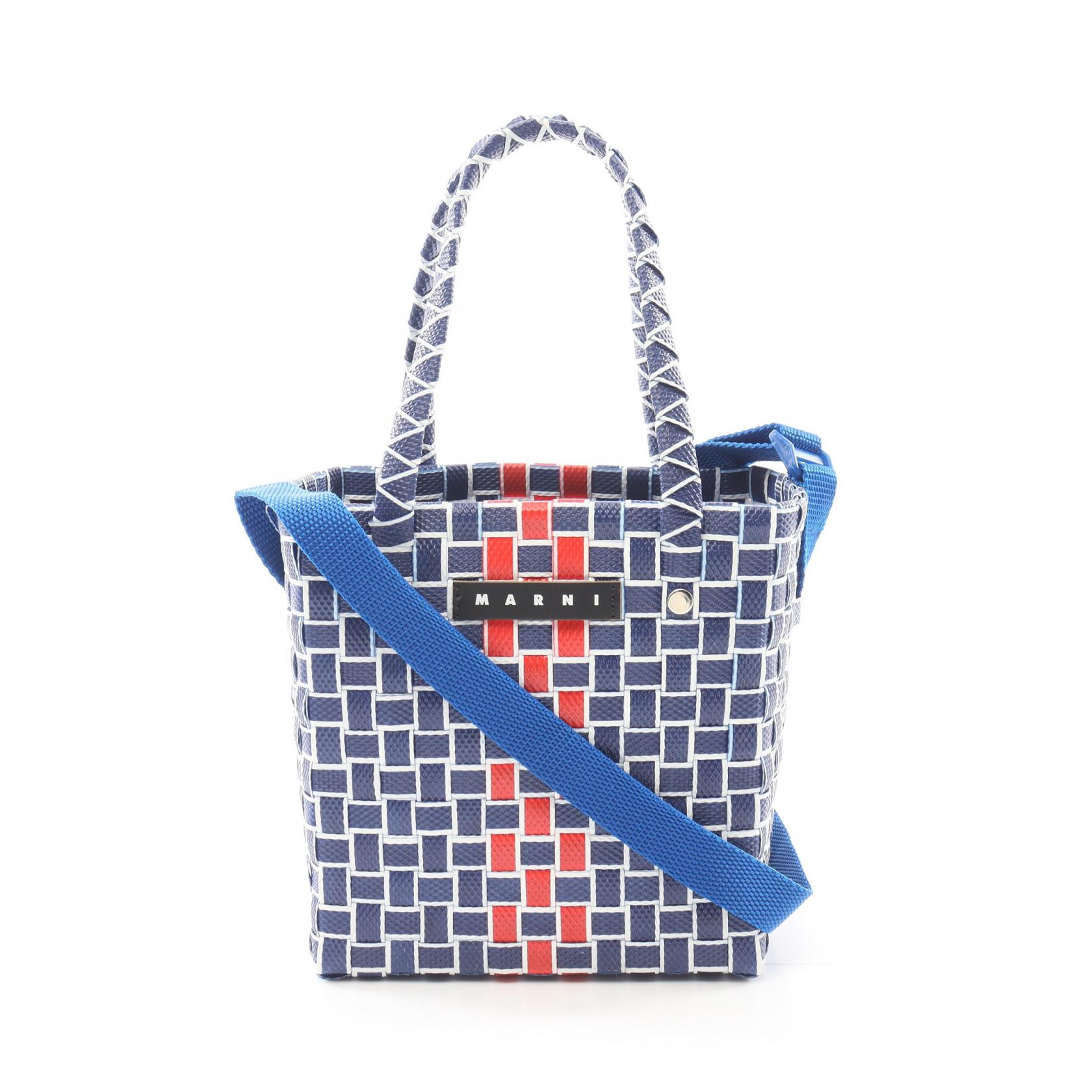 楽天市場】MARNI マルニ 巾着2WAYバッグ ナイロン レザー