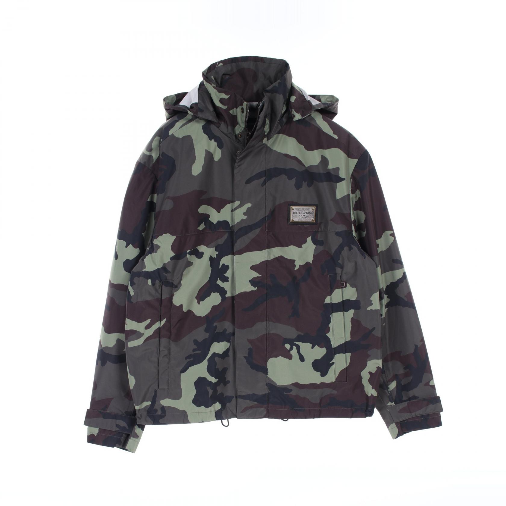 ドルチェアンドガッバーナ DOLCE & GABBANA ナイロンジャケット 衣料品 アウター ナイロン ポリエステル カーキ系 【中古】 39,325円