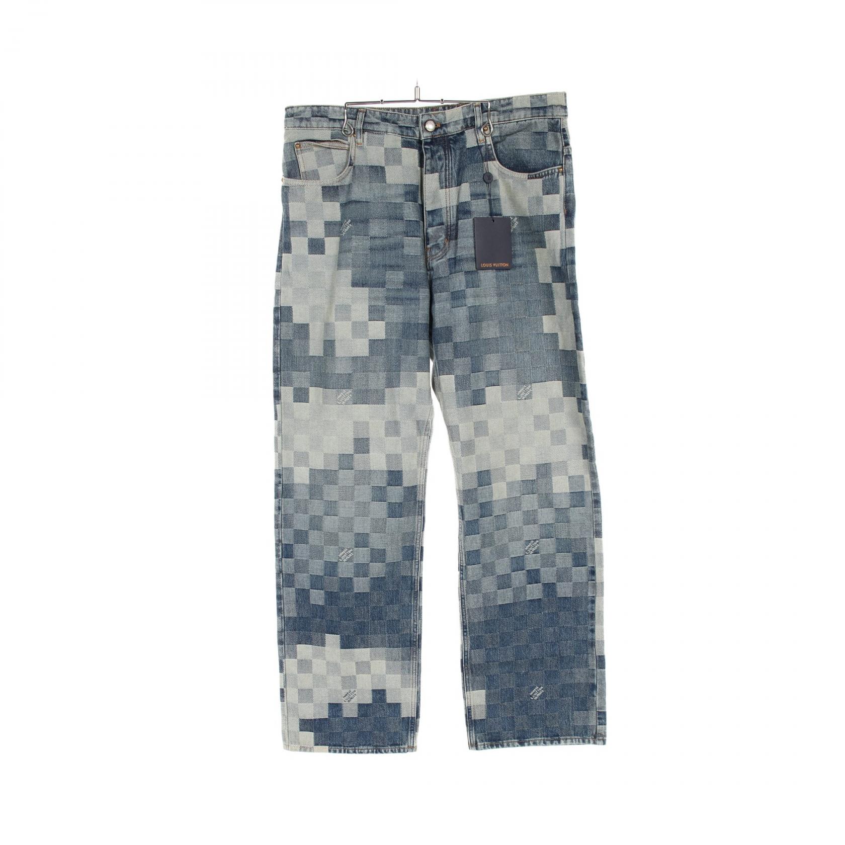 【日本未入荷！夏の定番アイテム★】ルイヴィトン デニムパンツ モノグラムパッチワークデニムパンツ」「LOUIS VUITTON X NIGO