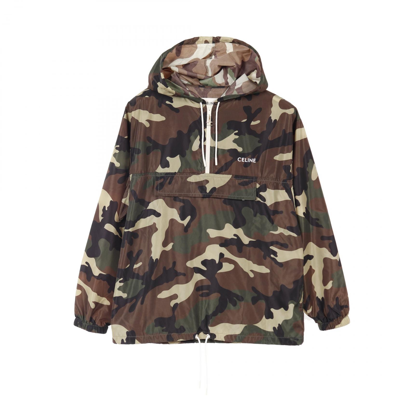 セリーヌ CELINE マウンテンパーカー 衣料品 アウター ナイロン ブラック系 / ブラウン系 / カーキ系 【中古】