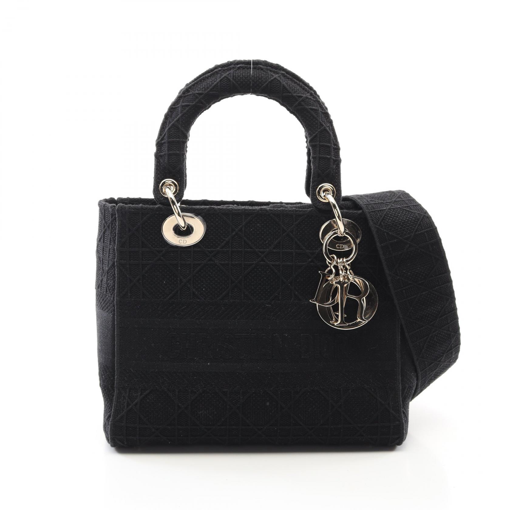 Dior Lady D-LITE ミディアム 刺繍 トート ブルー 2WAY 中古 BUYMA VINTAGE 中古 Dior Lady D-LITE ミディアム 刺繍 トート