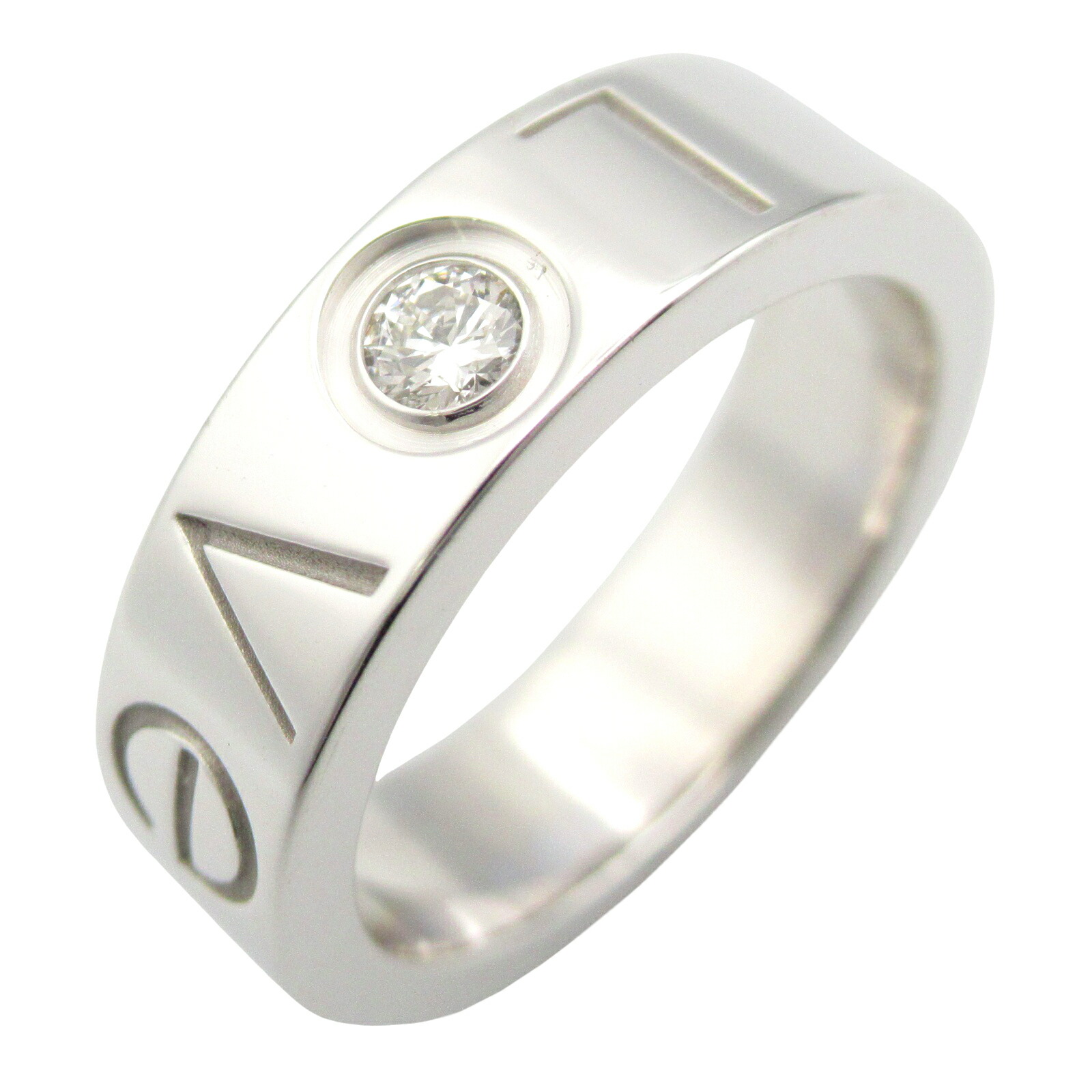 楽天市場】カルティエ 指輪 K18WG ダイヤ1P ハイラブリング #54(約14号