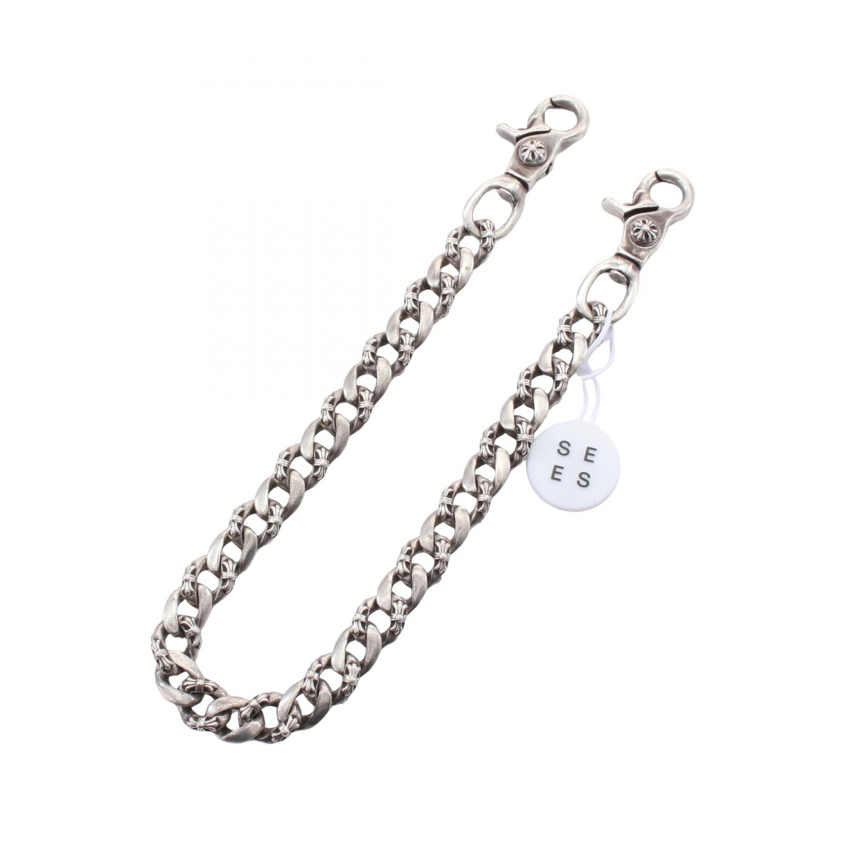 クロムハーツ CHROME HEARTS ファンシー ロング 2クリップ ファンシー ウォレットチェーン キーホルダー アクセサリー SV925 シルバー系 【中古】