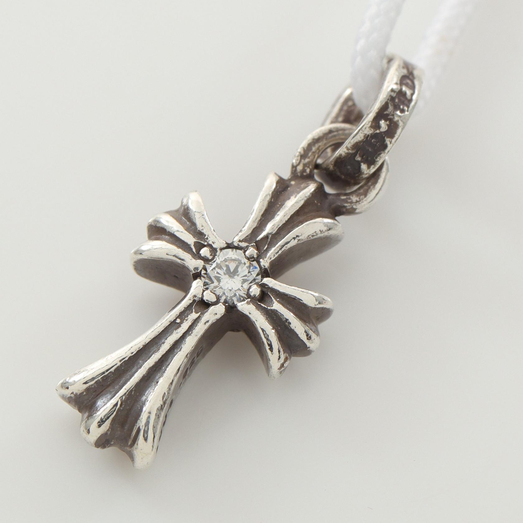 【美品】クロムハーツ　CHROME HEARTS　プレーンベイル　チャーム　SV クロムハーツハートペンダントwithプレーンベイル(ネックレス