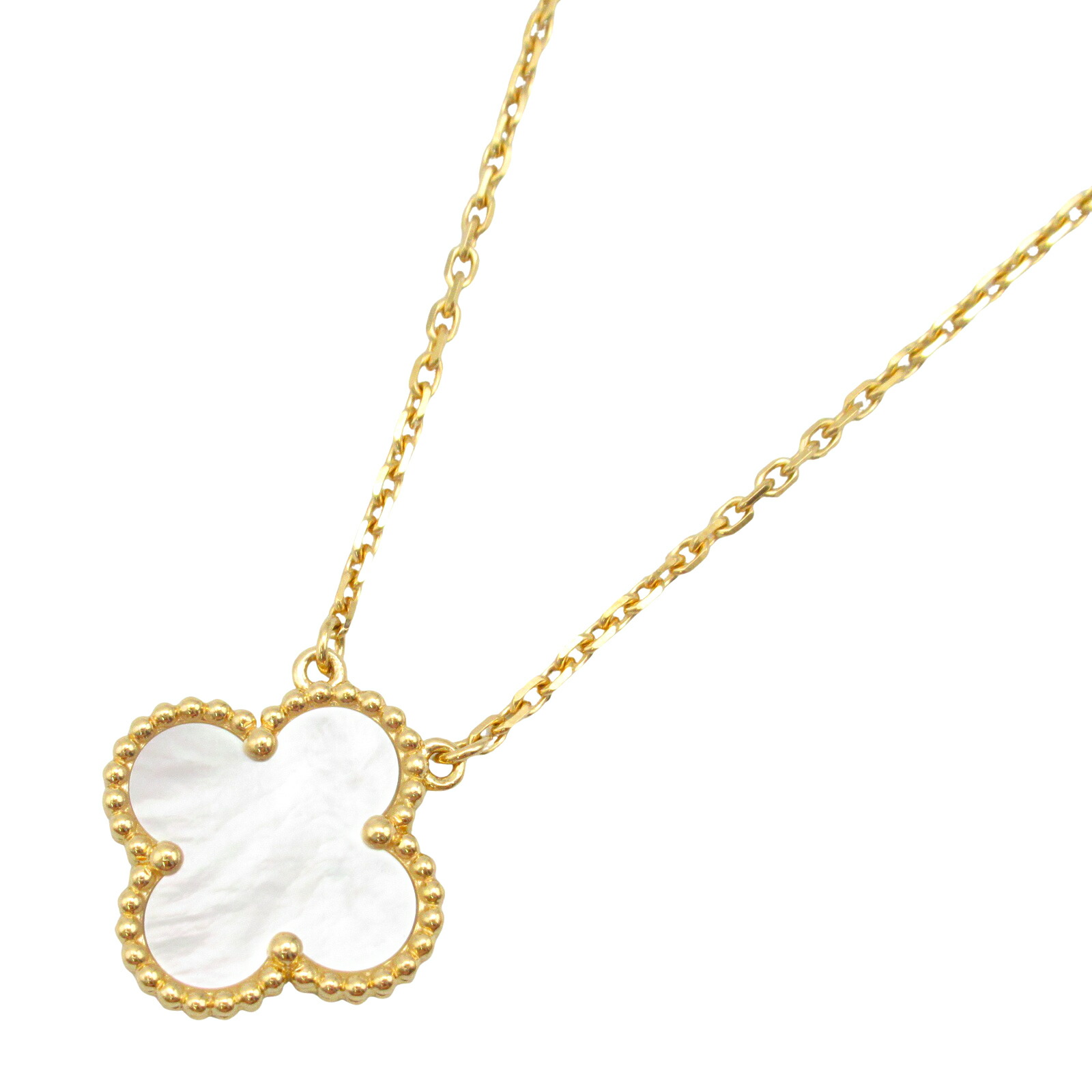 ヴァンクリーフ&アーペル ネックレス マザーオブパール VCARF48700 ヴィンテージ アルハンブラ ペンダント 18K ホワイトゴールド