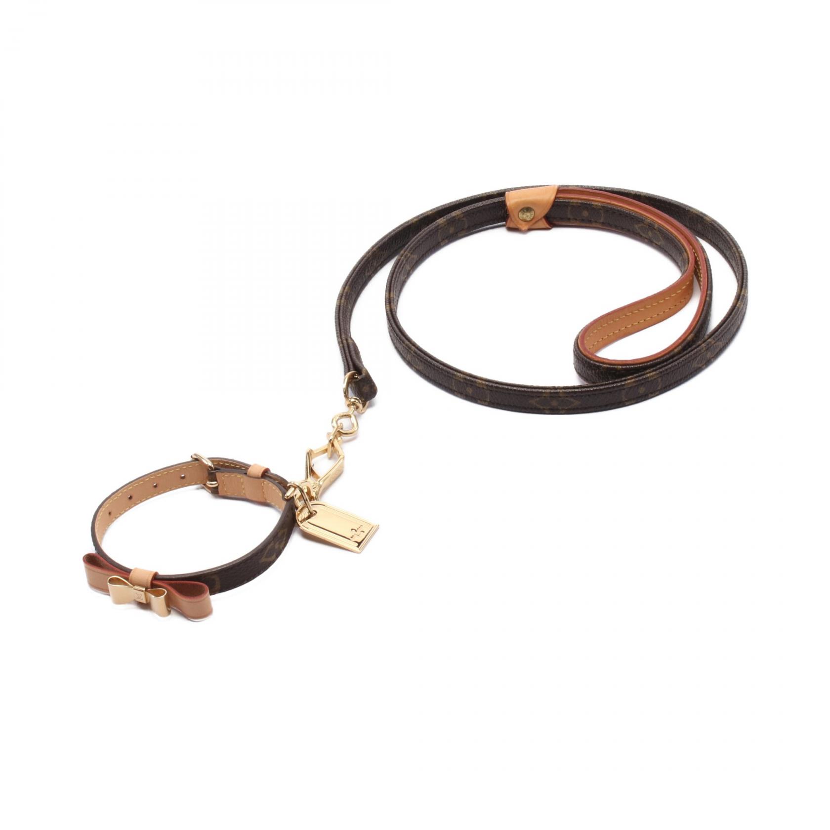 ルイ・ヴィトン LOUIS VUITTON レッスバクスターMM モノグラム 犬用リード アクセサリー PVCコーティングキャンバス レザー ブラウン系 M58056 【中古】