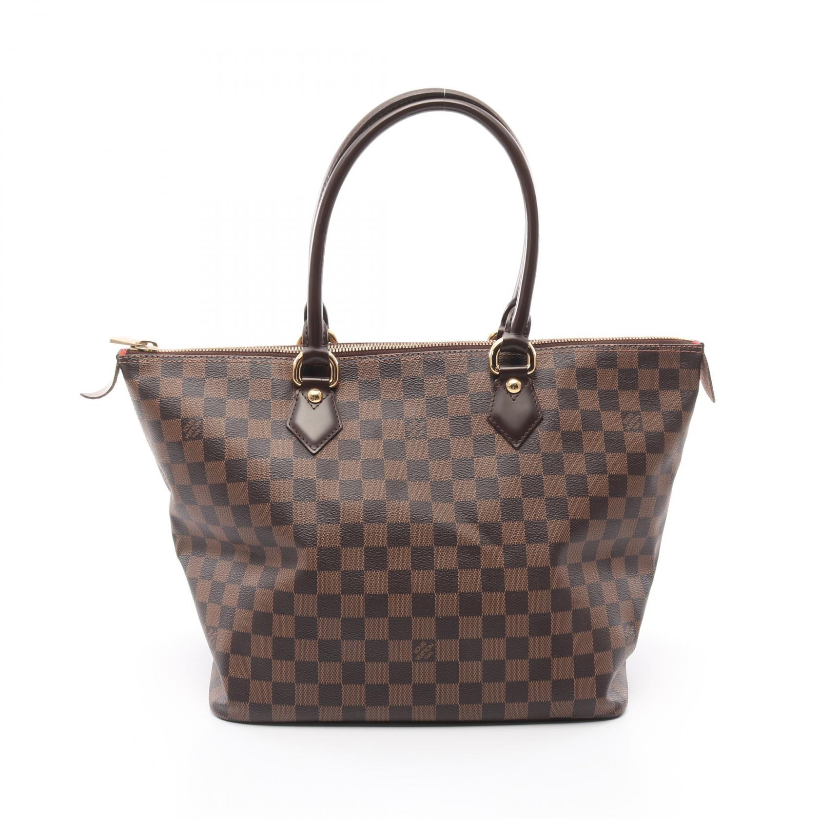 ルイ・ヴィトン LOUIS VUITTON サレヤMM トートバッグ バッグ PVCコーティングキャンバス レザー ダミエ ブラウン系 N51182 【中古】