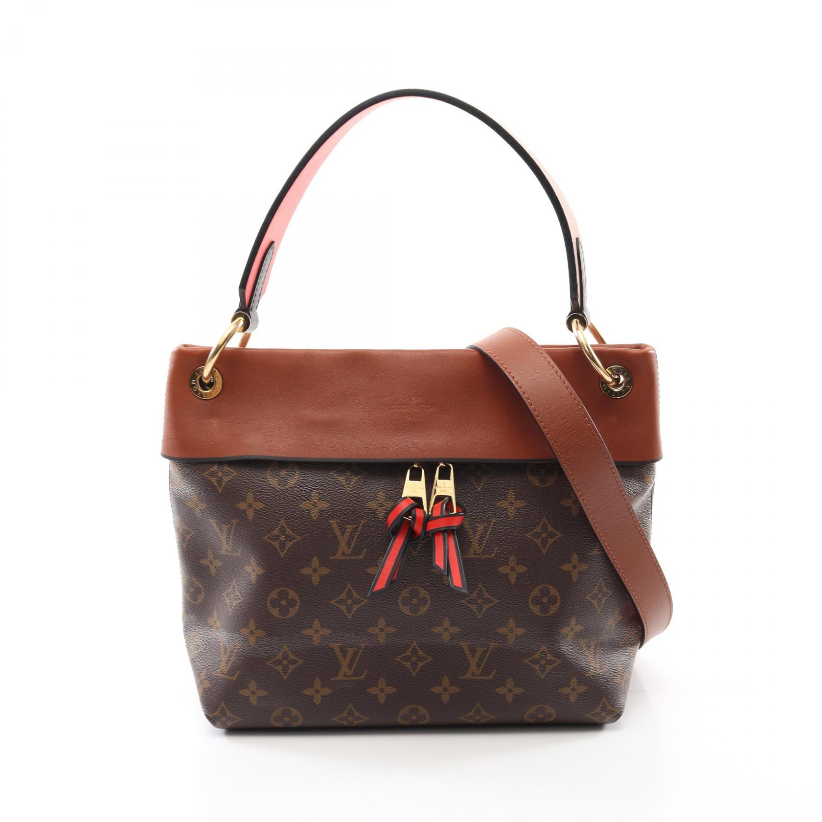 ルイ・ヴィトン LOUIS VUITTON テュイルリーブザス ショルダーバッグ バッグ PVCコーティングキャンバス レザー モノグラム ブラウン系 / ブラック系 / レッド系 M43157 【中古】
