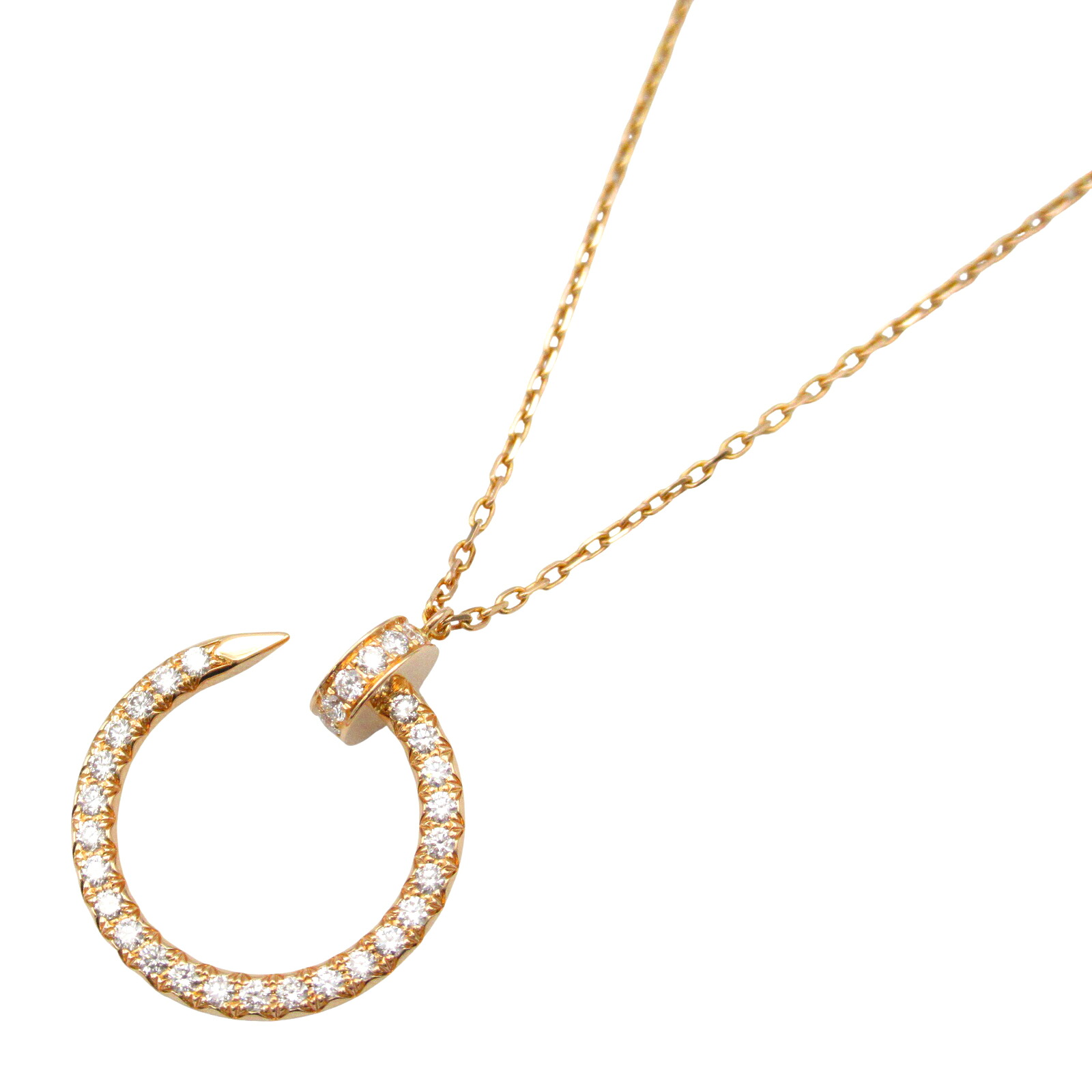 カルティエ CARTIER ジュストアンクル ダイヤ ネックレス ネックレス ジュエリー K18PG(ピンクゴールド) ダイヤモンド クリア系 【中古】
