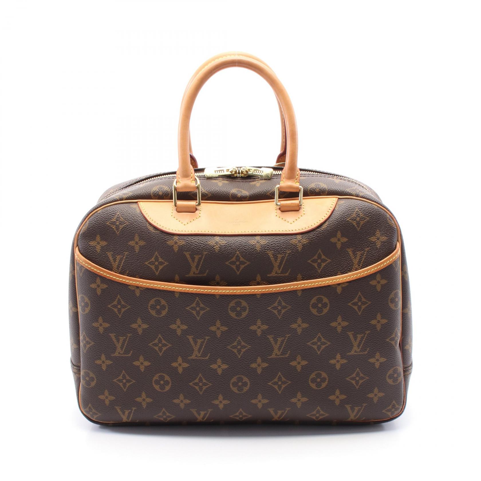 【15%OFFクーポン対象 4/4 20時-4/10 23:59】ルイ・ヴィトン LOUIS VUITTON ドーヴィル ボーリングヴァニティ ハンドバッグ バッグ PVCコーティングキャンバス レザー モノグラム ブラウン系 M47270 【中古】